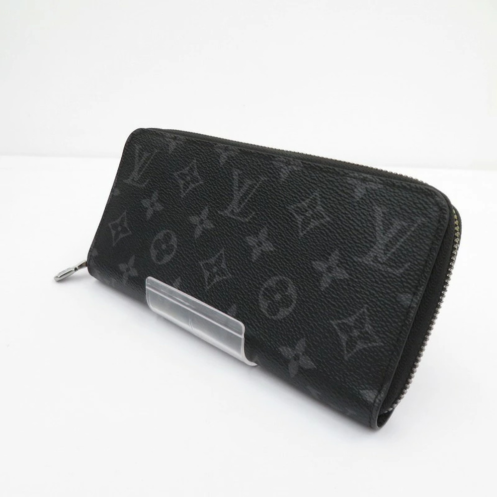 LOUIS VUITTON Monogram Eclipse Black Zippy Wallet Horizontal Long Black